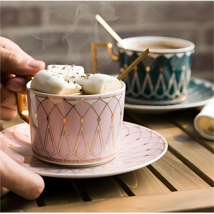 European Luxury Bone China Coffee Cup Set