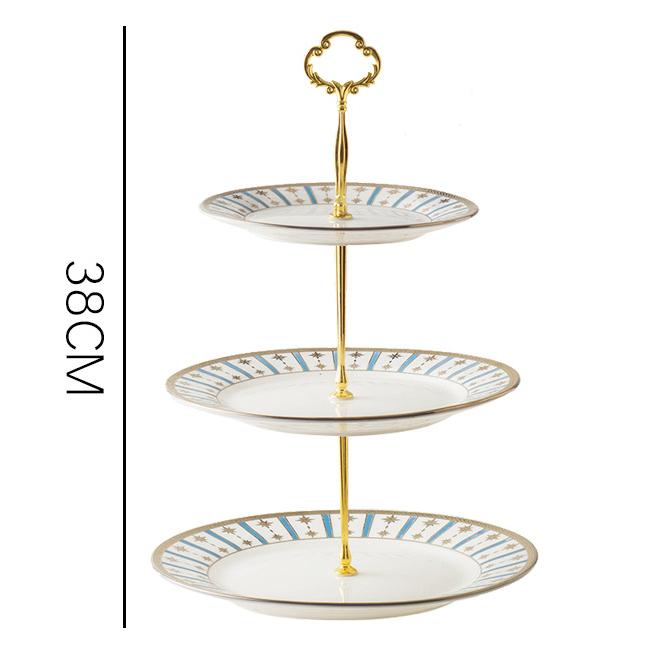 Nordic White Light Luxury 3 Tier Ceramic Cake Stand