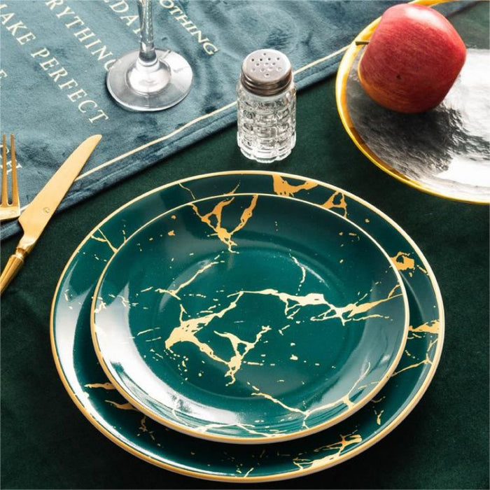 European Marble Pattern Ceramic Plate