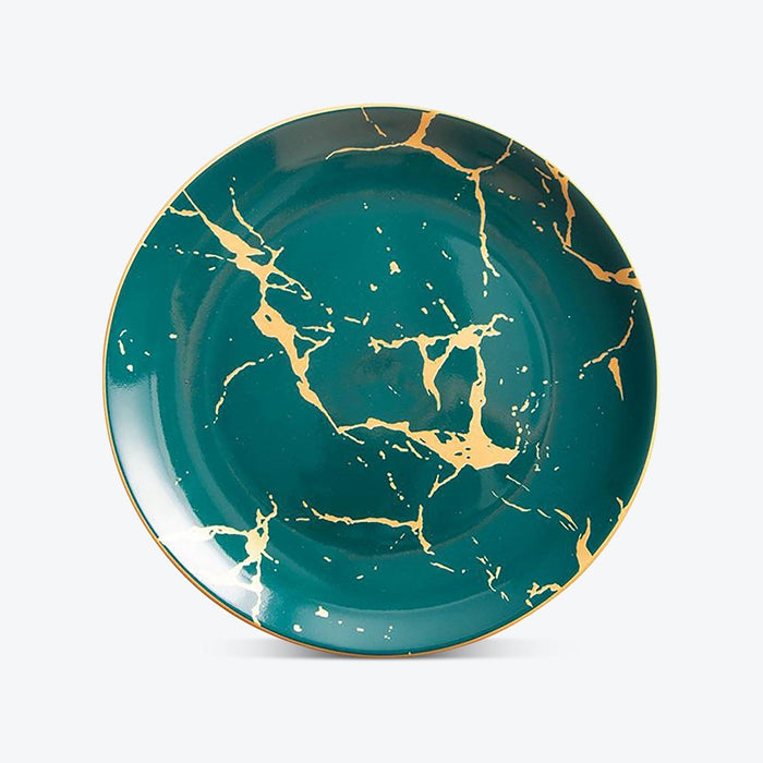 European Marble Pattern Ceramic Plate