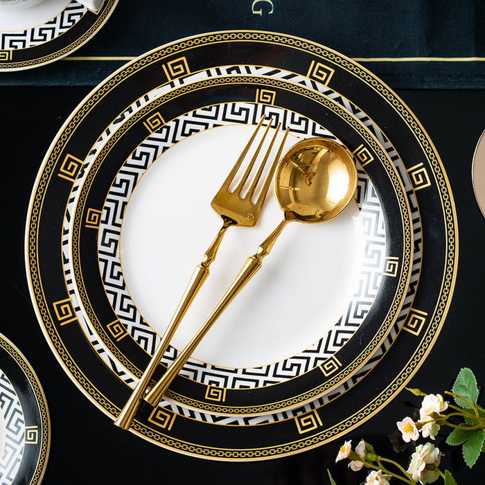 European Gold-Edged Ceramic Plate