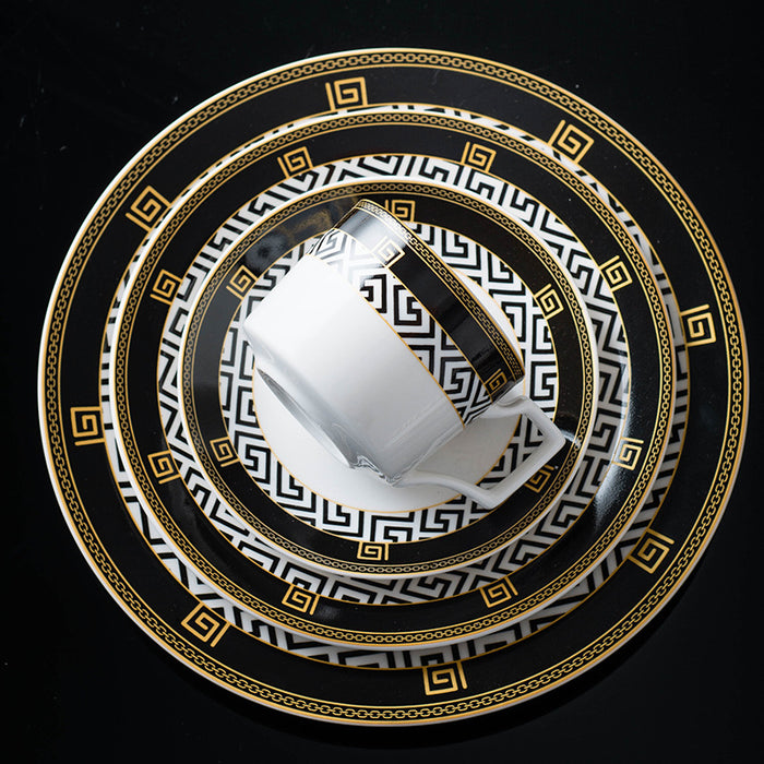 European Gold-Edged Ceramic Plate