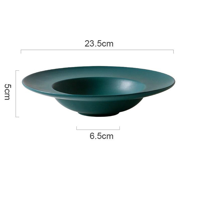 Green Nordic Ceramic Western Straw Hat Plate