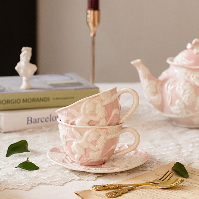Angel Sculpture Ceramic Tea Set