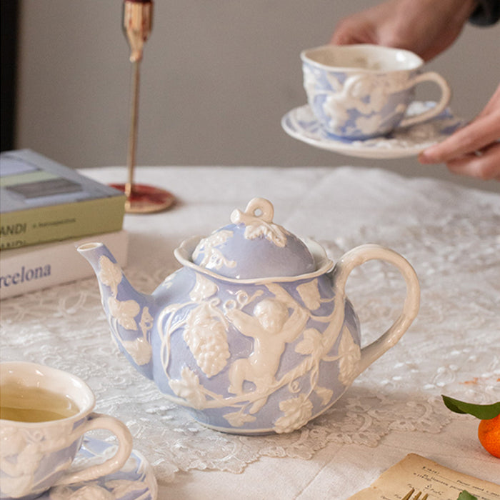 Angel Sculpture Ceramic Tea Set