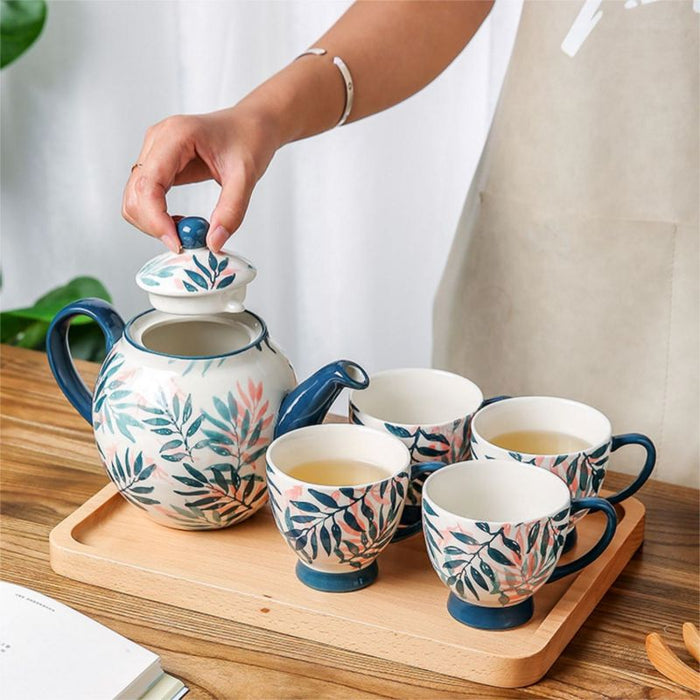 Flower Pattern Painted Tea Set