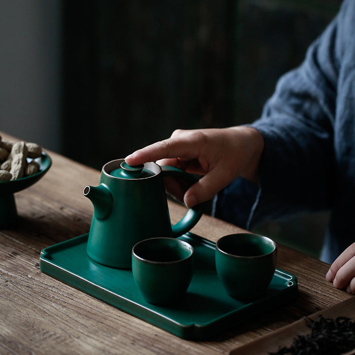 Vintage Dark Green Tea Set