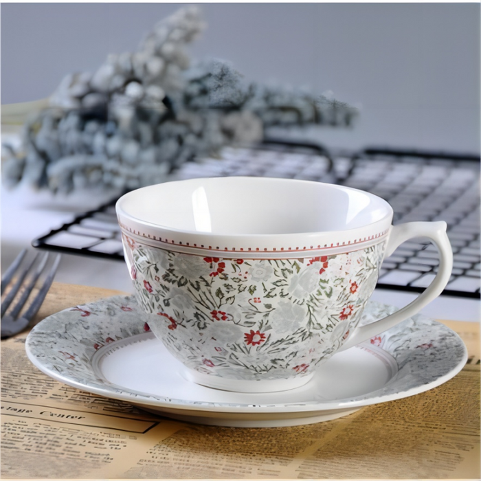 English Floral Tea Cup And Saucer Set