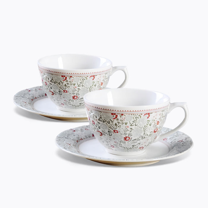 English Floral Tea Cup And Saucer Set