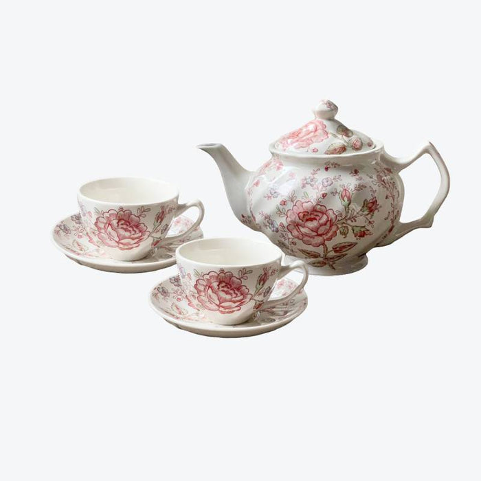 British Pink Floral Tea Set