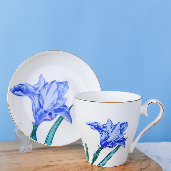 Blue Floral Gilt British Tea Set