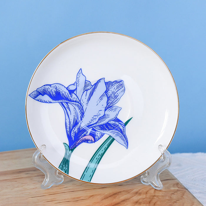 Blue Floral Gilt British Tea Set