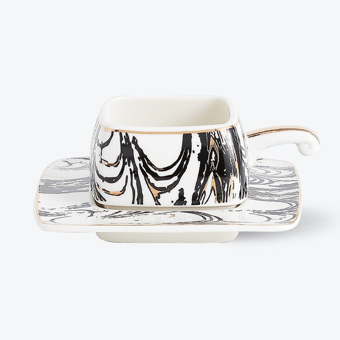 Black And White Checkerboard Coffee Set