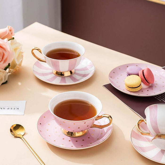 Pink Storm Polka Dot Coffee Set