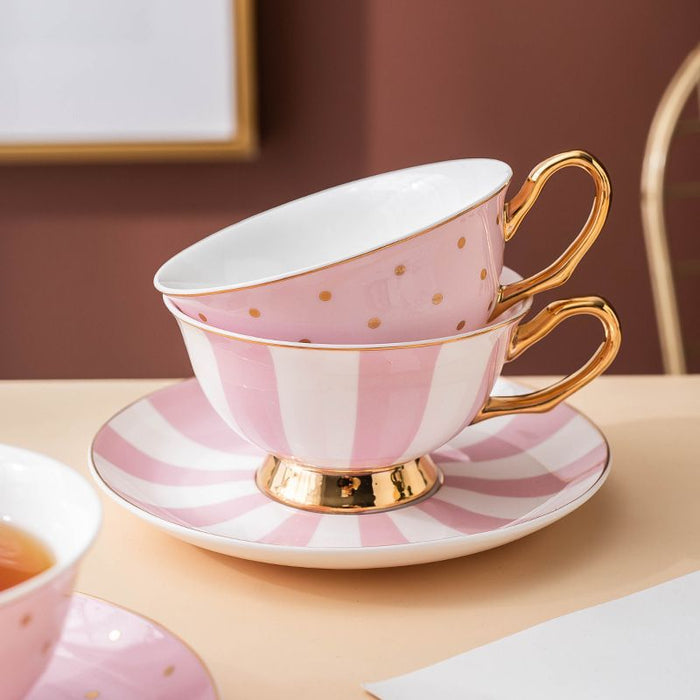 Pink Storm Polka Dot Coffee Set