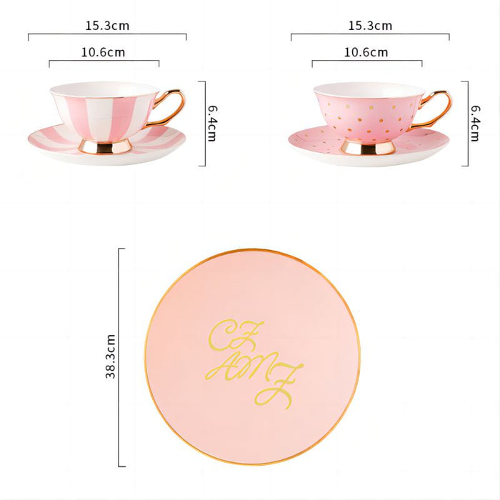 Pink Storm Polka Dot Coffee Set