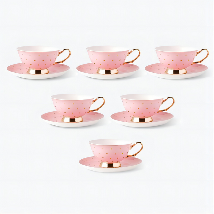 Pink Storm Polka Dot Coffee Set