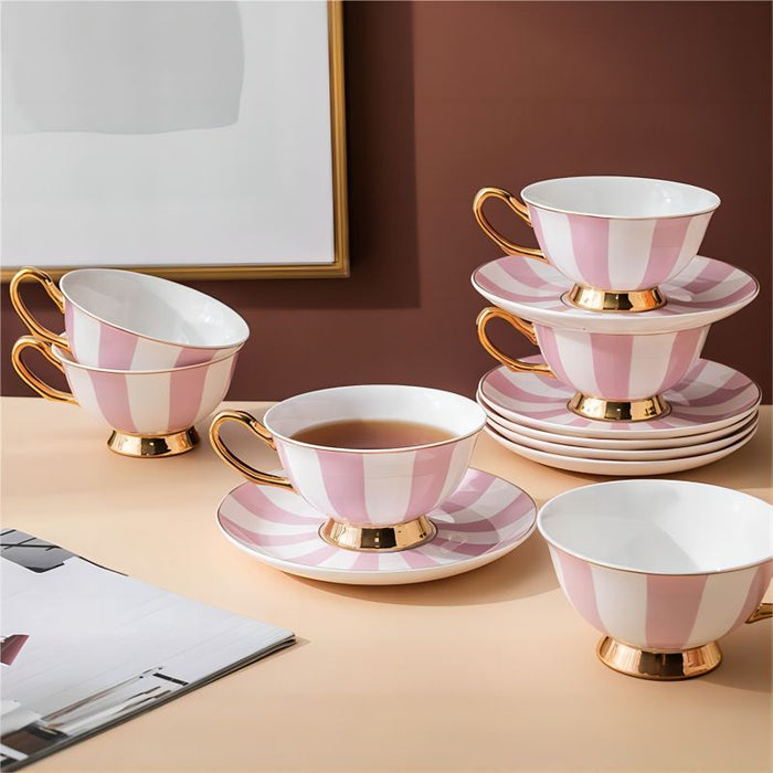 Pink Storm Polka Dot Coffee Set