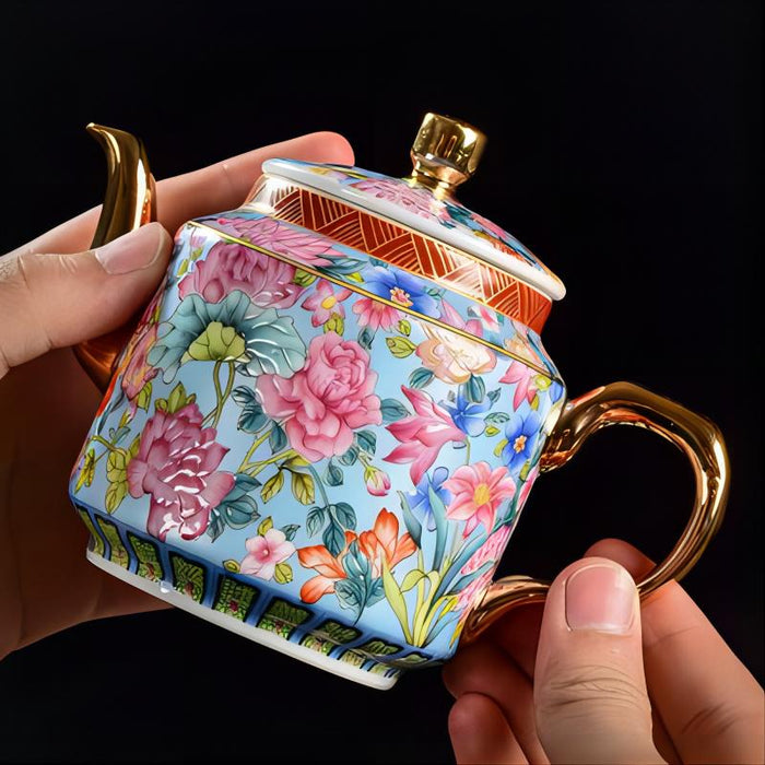 Enamel Procelain Chinese Wanhua Teapot