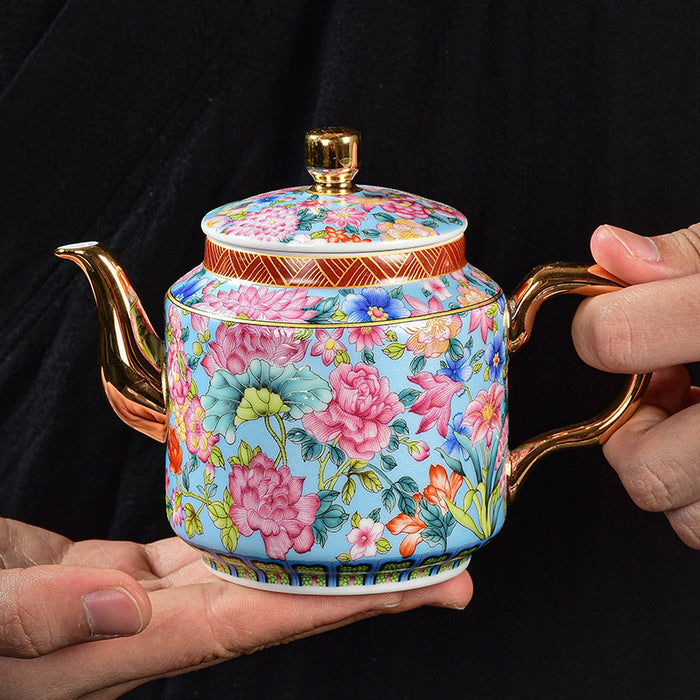 Enamel Procelain Chinese Wanhua Teapot