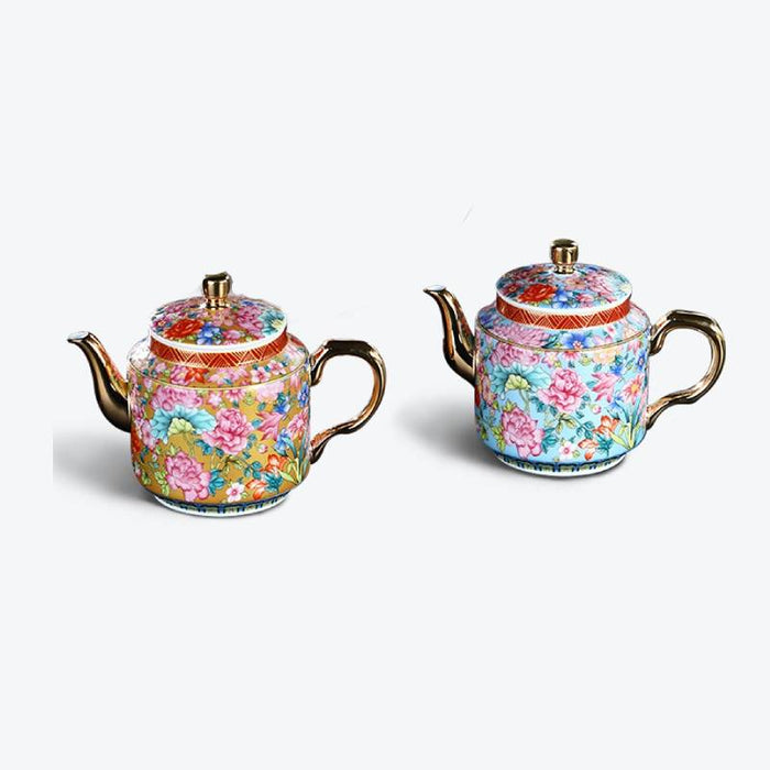 Enamel Procelain Chinese Wanhua Teapot