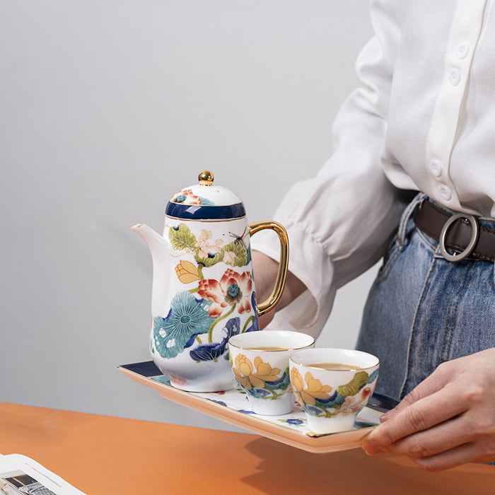 Chinese Enamel Painted Porcelain Tea Set