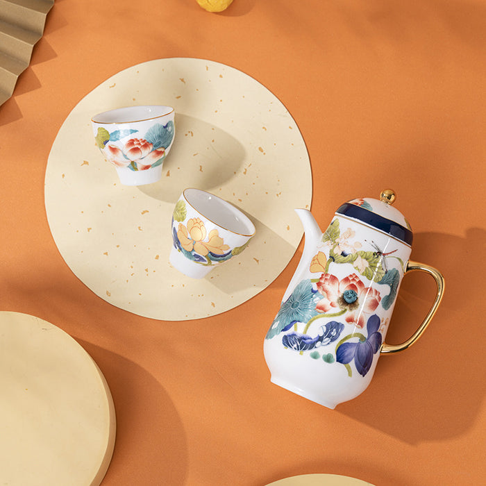Chinese Enamel Painted Porcelain Tea Set