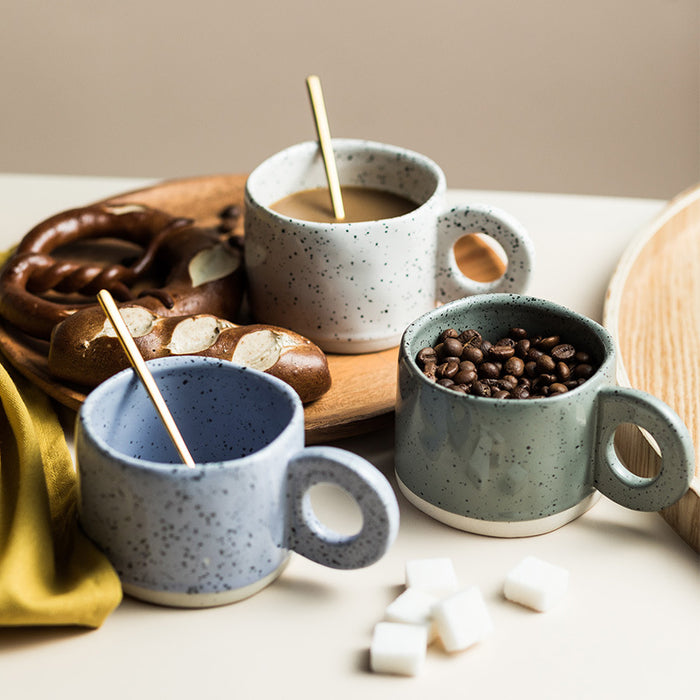 Set of 3 Round Handle Coffee Cups