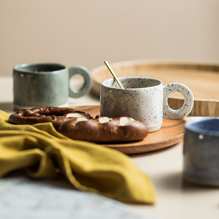 Set of 3 Round Handle Coffee Cups