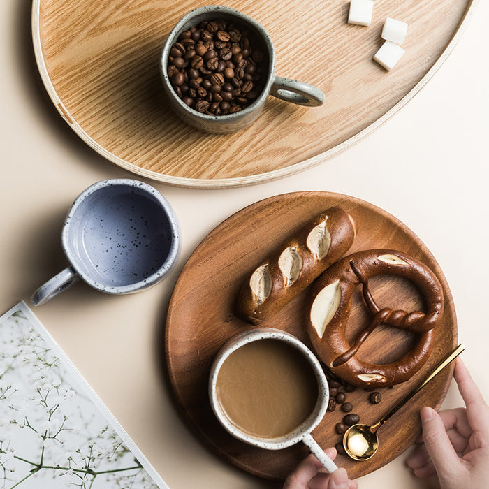 Set of 3 Round Handle Coffee Cups