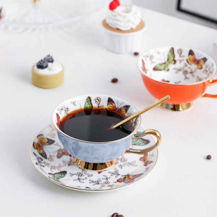 Set of 2 Butterfly Cup And Saucers
