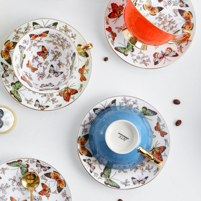 Set of 2 Butterfly Cup And Saucers