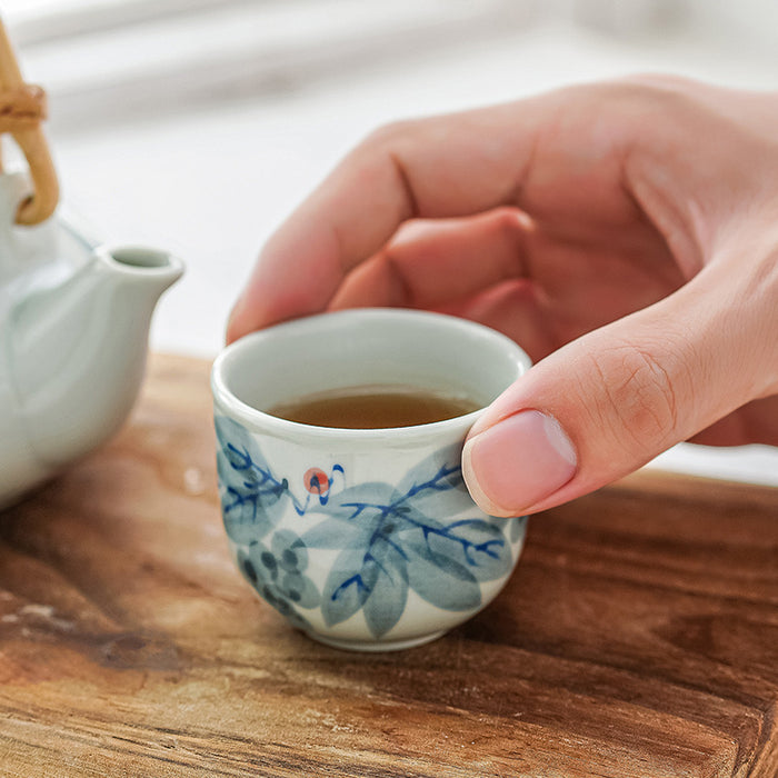 Japanese Style Hand-Painted Underglaze Tea Set