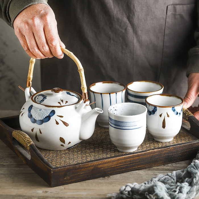 Japanese Style Hand-Painted Underglaze Tea Set