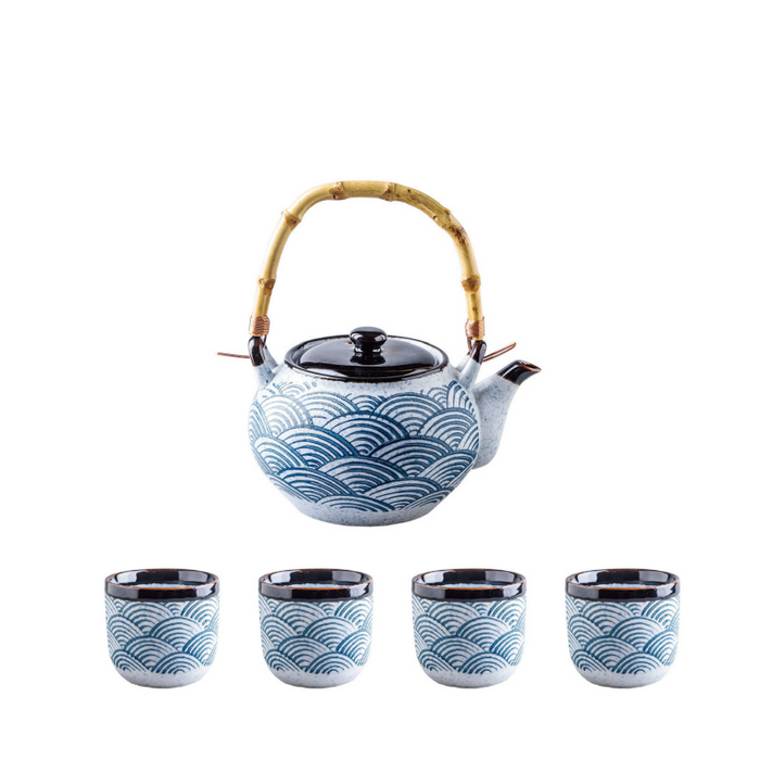 Japanese Style Hand-Painted Underglaze Tea Set