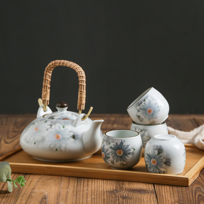 Japanese Style Hand-Painted Underglaze Tea Set