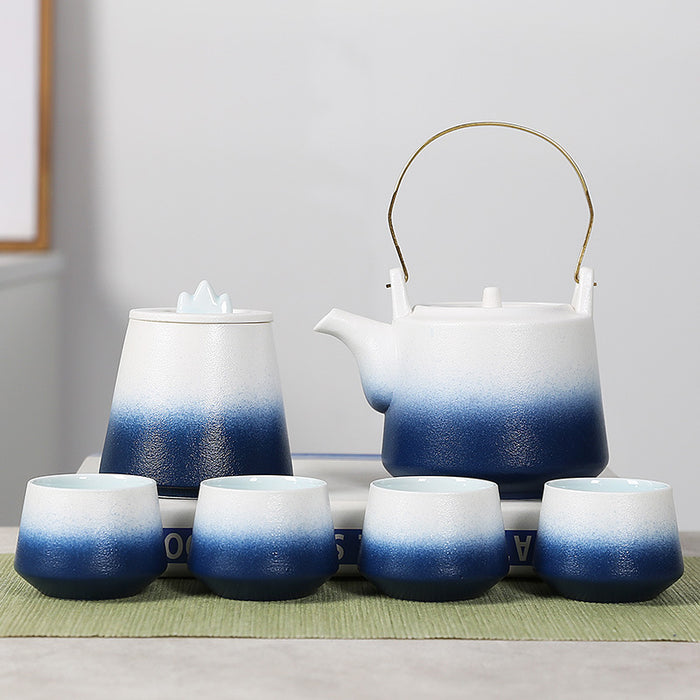 Japanese Style Ceramic Lifting Handle Tea Set