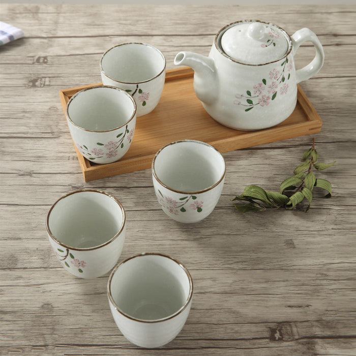 Cherry Blossom Hand-Painted Underglaze Tea Set