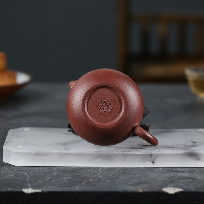 Pine Applique YiXing Zisha XiShi Teapot