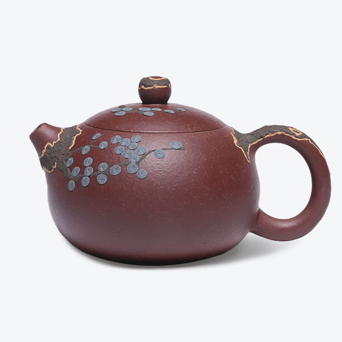 Pine Applique YiXing Zisha XiShi Teapot
