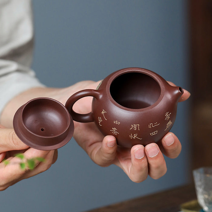 Mountain Landscape YiXing Zisha XiShi Teapot