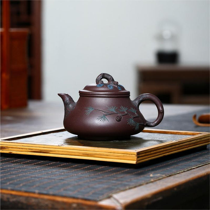 Handmade Pine Branch YiXing Zisha Teapot