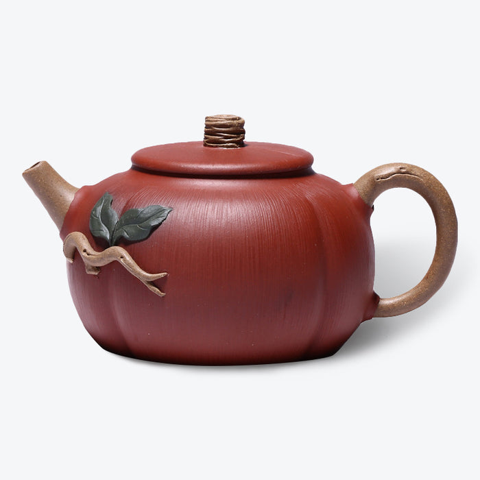 Yixing Branch Leaves Pure Zisha Teapot