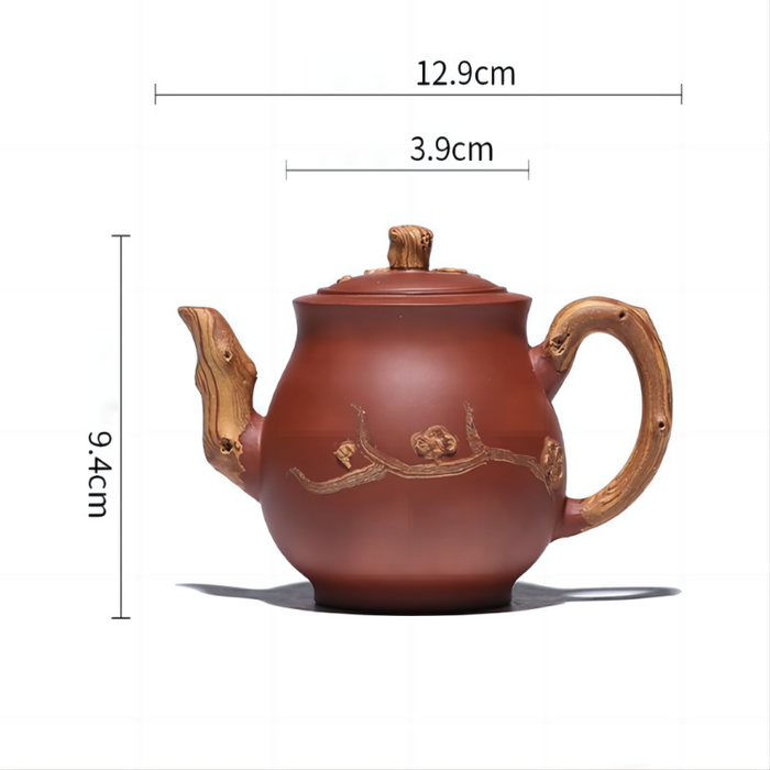 Yixing Plum Blossom Relief Zisha Teapot