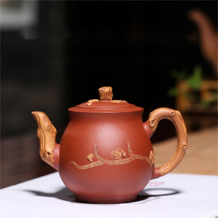 Yixing Plum Blossom Relief Zisha Teapot