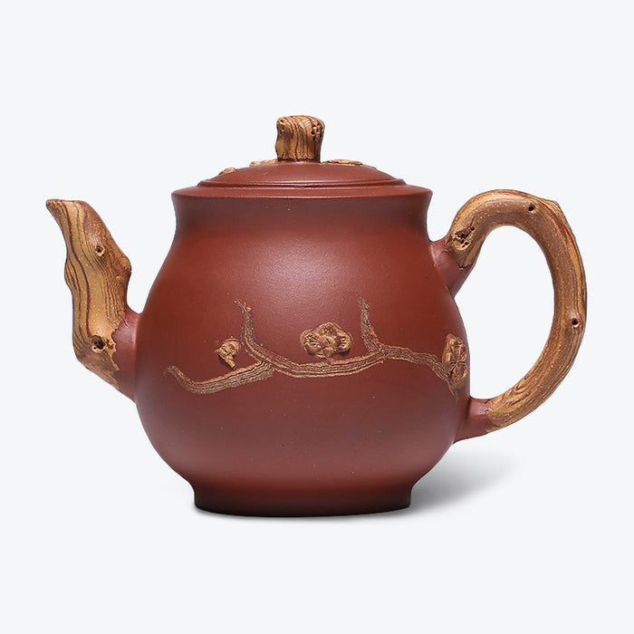 Yixing Plum Blossom Relief Zisha Teapot