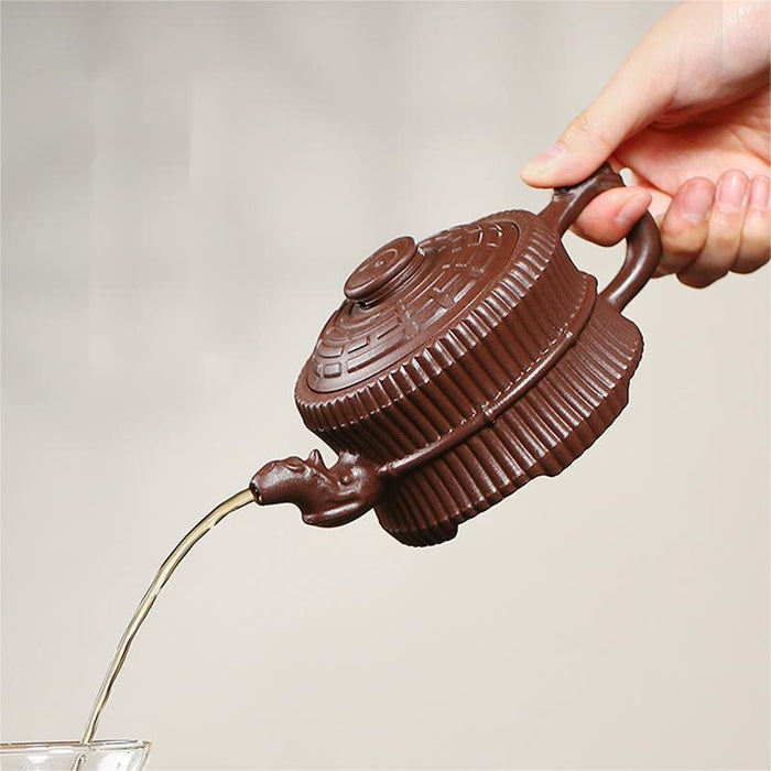 Dragon Design Bundled Bamboo Shape Teapot