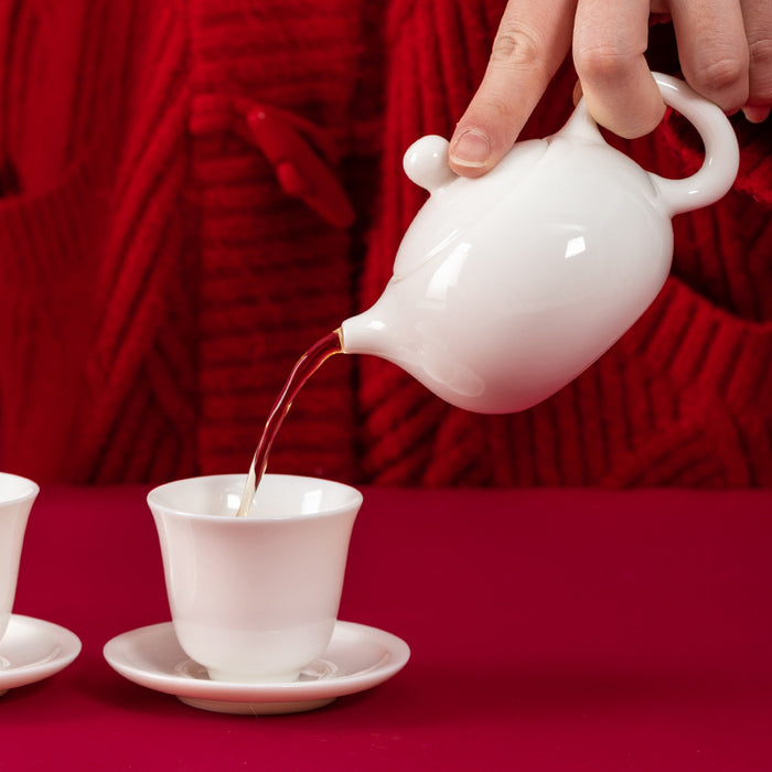 White Fine China Kung Fu Tea Set