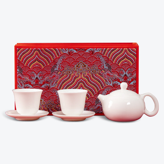 White Fine China Kung Fu Tea Set
