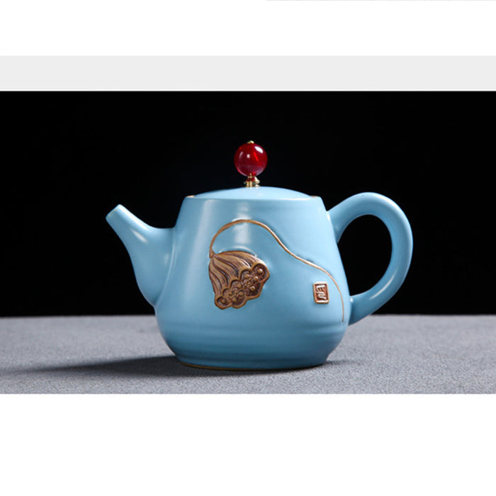 Blue Ceramic Travel Kung Fu Tea Set